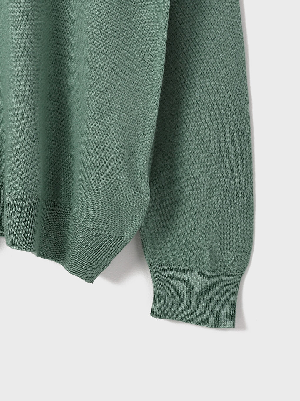 بلوفر تريكو كم طويل بياقة دائرية للرجال-2