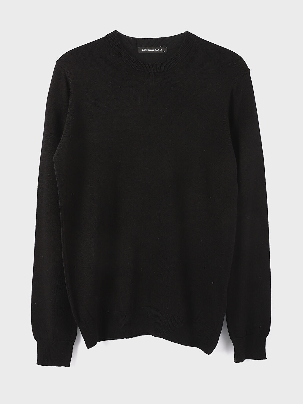 بلوفر تريكو كم طويل بياقة دائرية للرجال