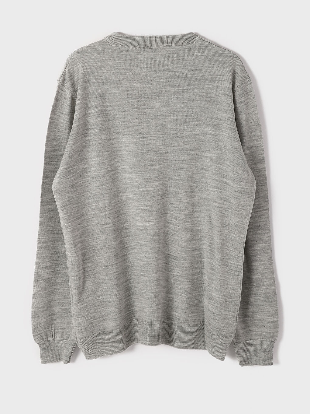 بلوفر تريكو كم طويل بياقة دائرية للرجال-3