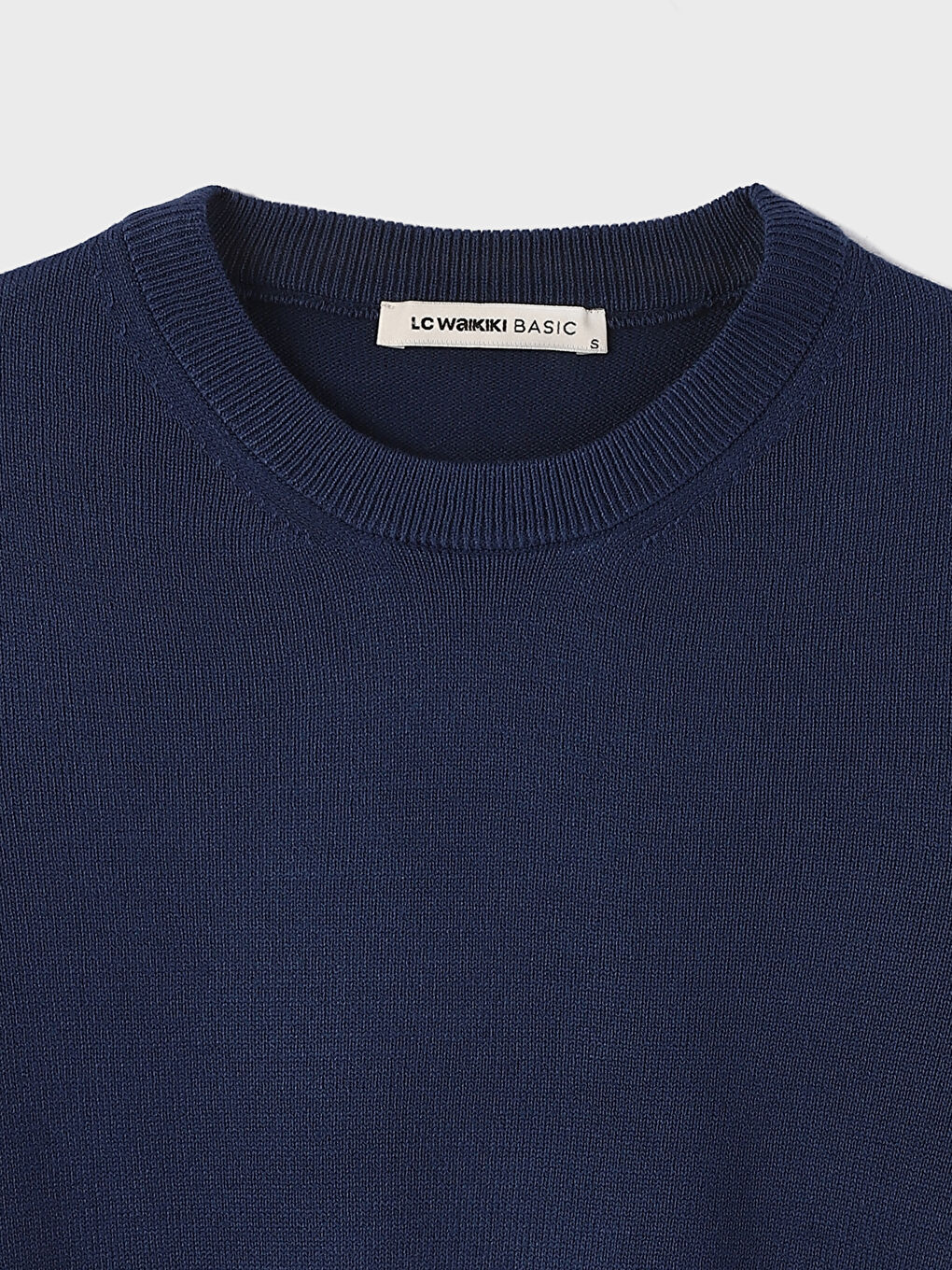 بلوفر تريكو كم طويل بياقة دائرية للرجال-2