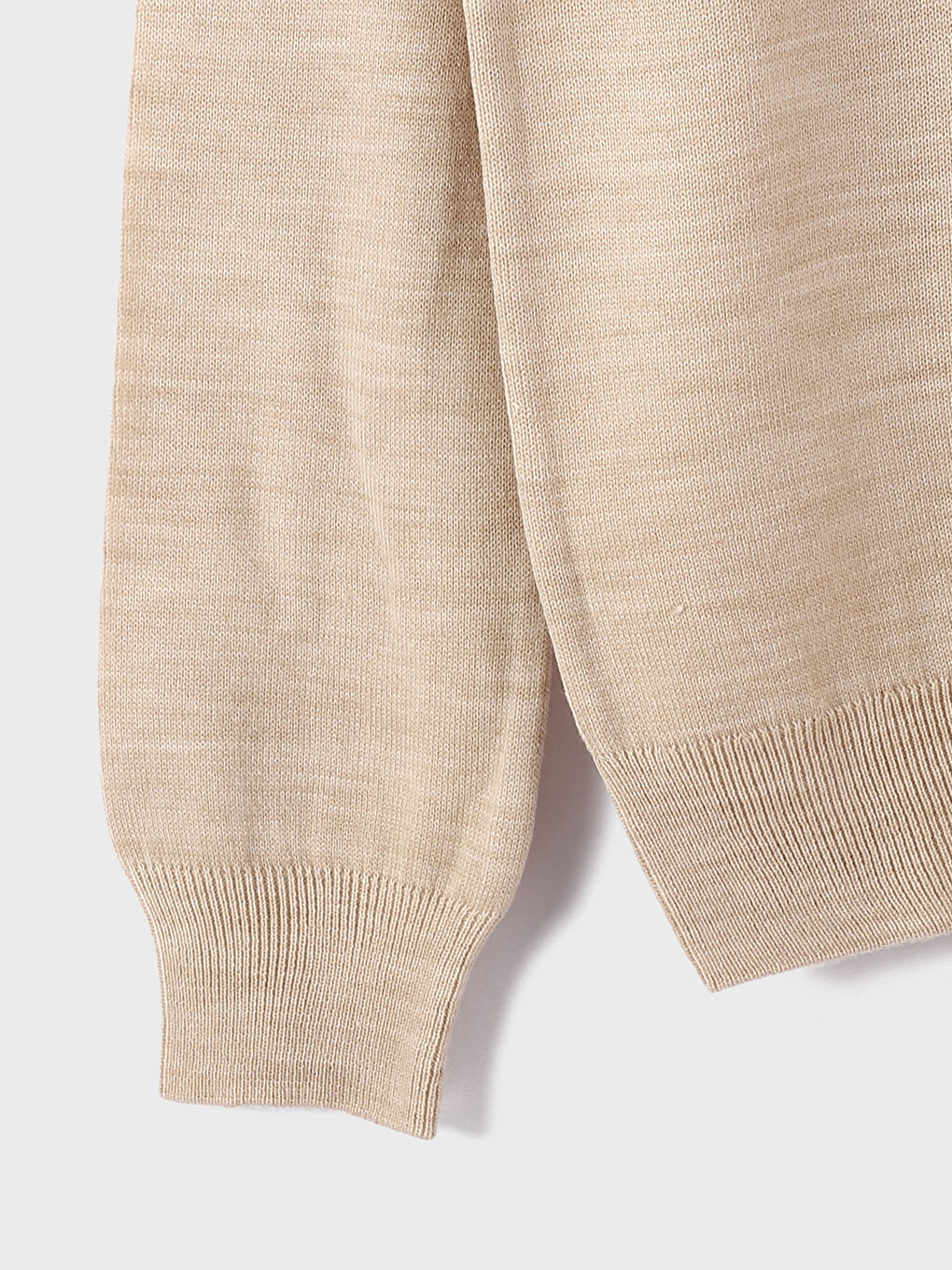 بلوفر تريكو كم طويل بياقة دائرية للرجال-2