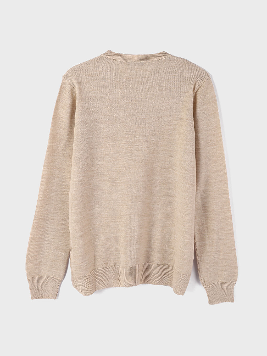 بلوفر تريكو كم طويل بياقة دائرية للرجال-6