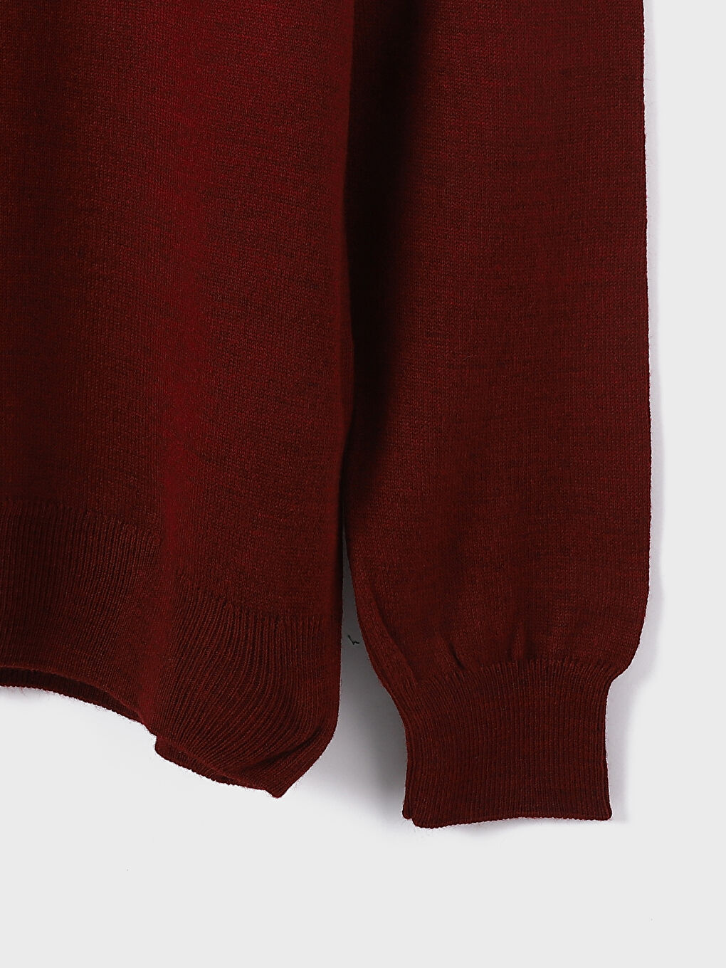 بلوفر تريكو كم طويل بياقة دائرية للرجال-3