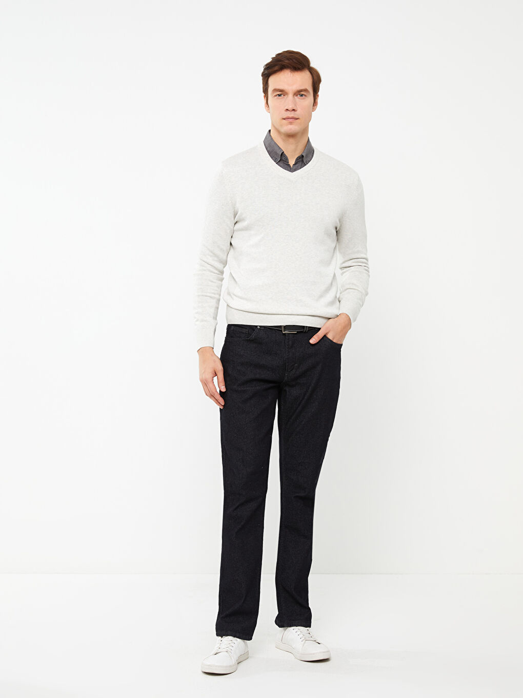LCWAIKIKI Classic V-Ausschnitt Langarm Herren Strickpullover -W30652Z8-DFY