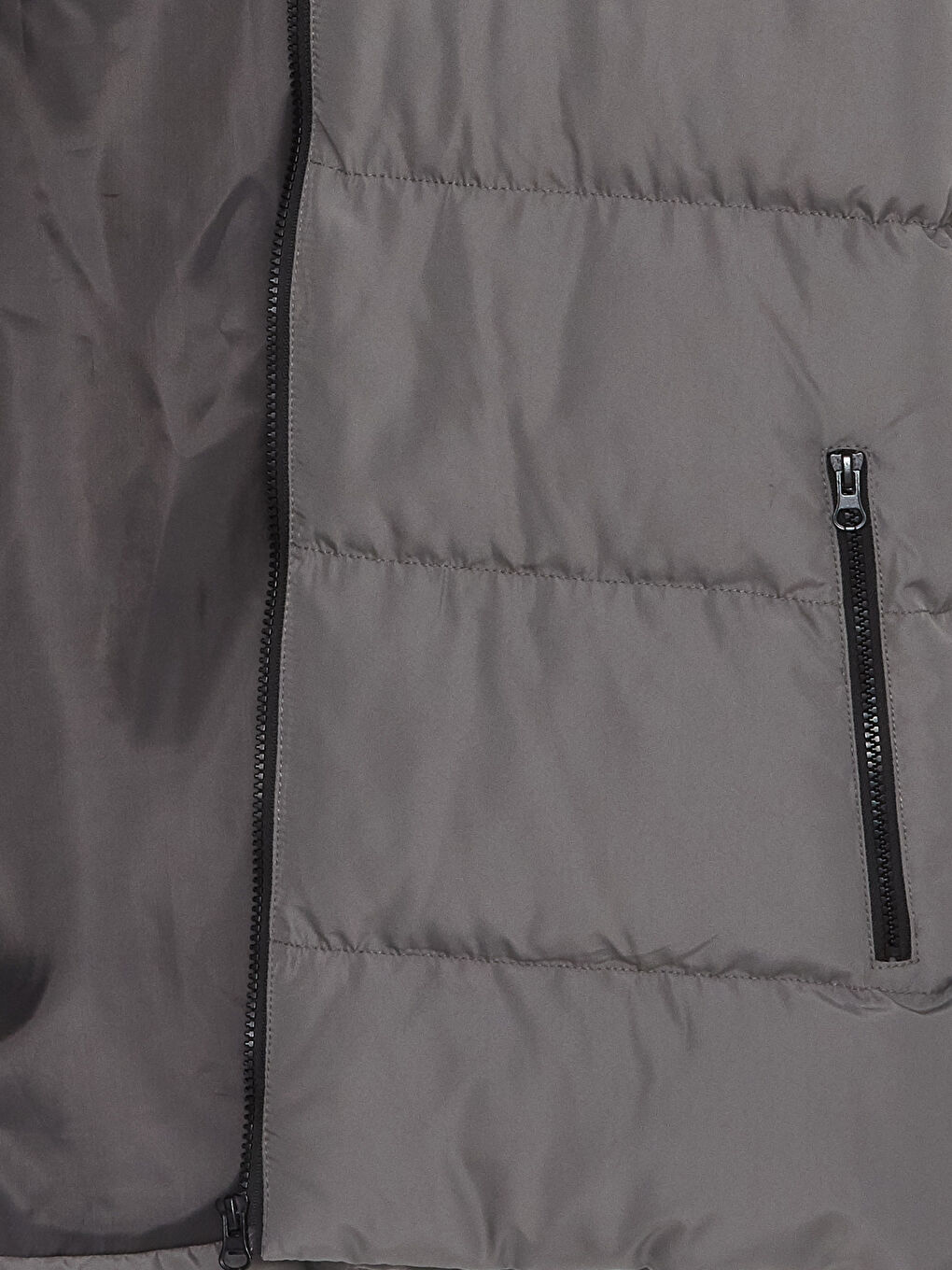 Antrasit Standart Kalıp Dik Yaka Erkek Şişme Mont-8