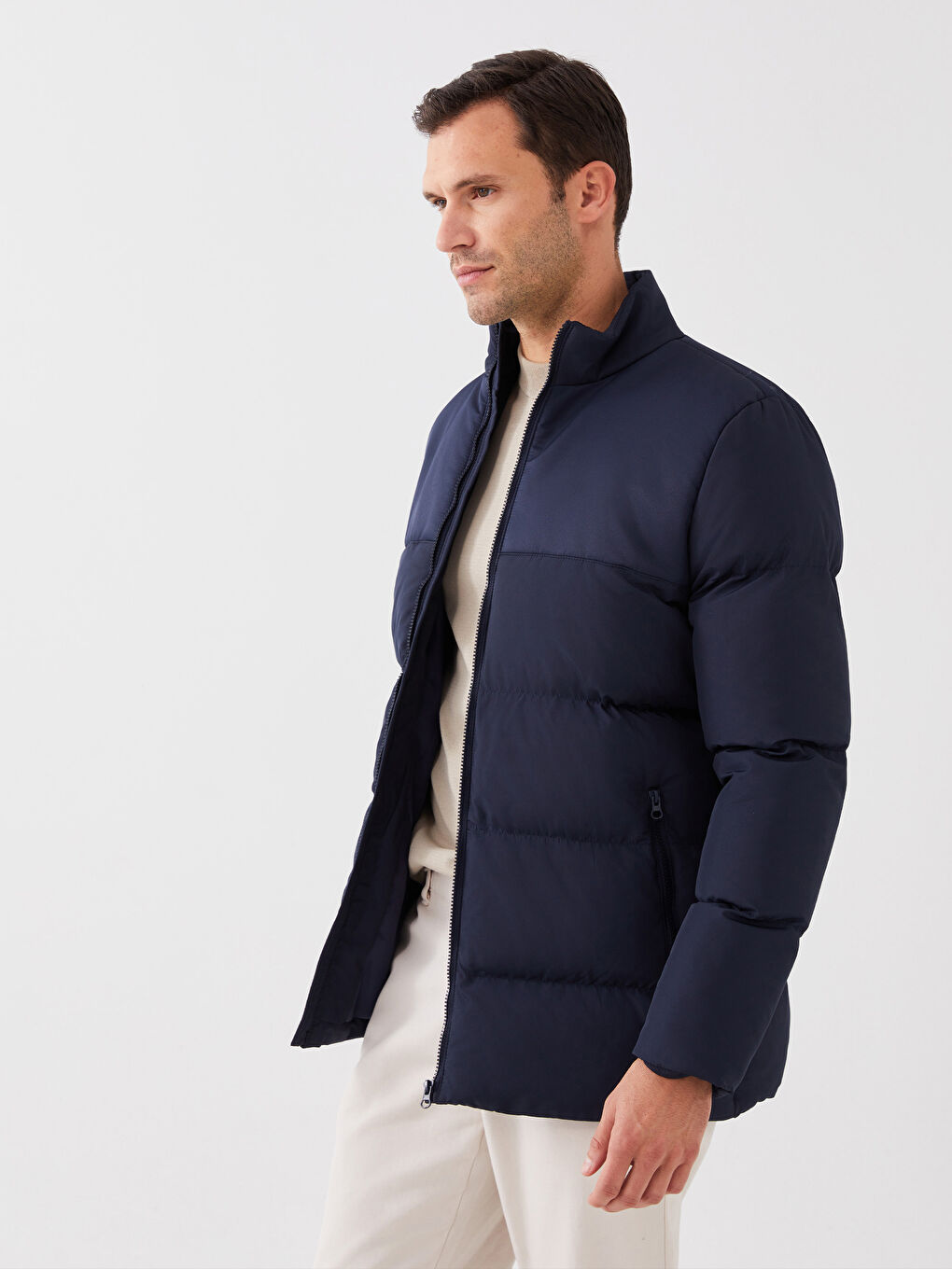 Standard Fit Funnel Neck Men's Puffer Coat