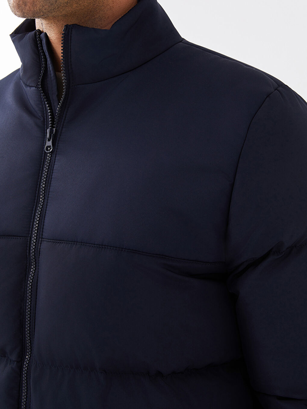 Standard Fit Funnel Neck Men's Puffer Coat-2