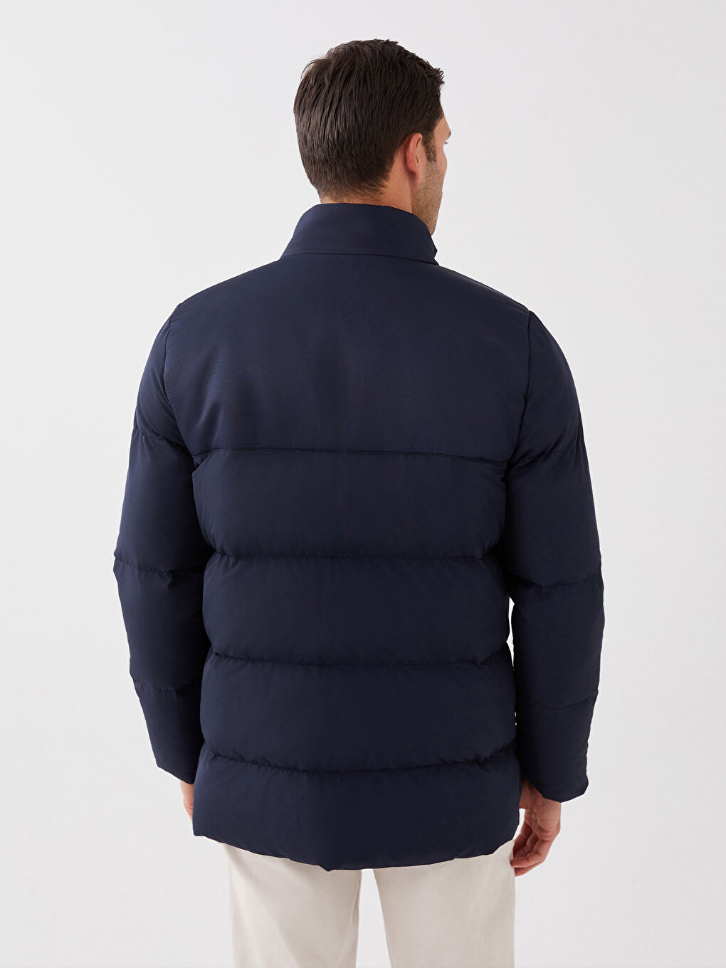 Standard Fit Funnel Neck Men's Puffer Coat-4