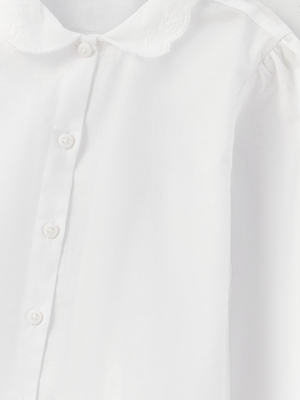 LCW Kids Chemise Fille en Popeline à Manches Longues avec Détails Brodés -W30657Z4-R9K