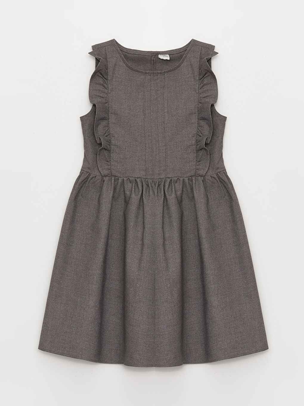 LCW Kids Rundhalsausschnitt Kleid mit Rüschen für Mädchen -W30686Z4-CX7