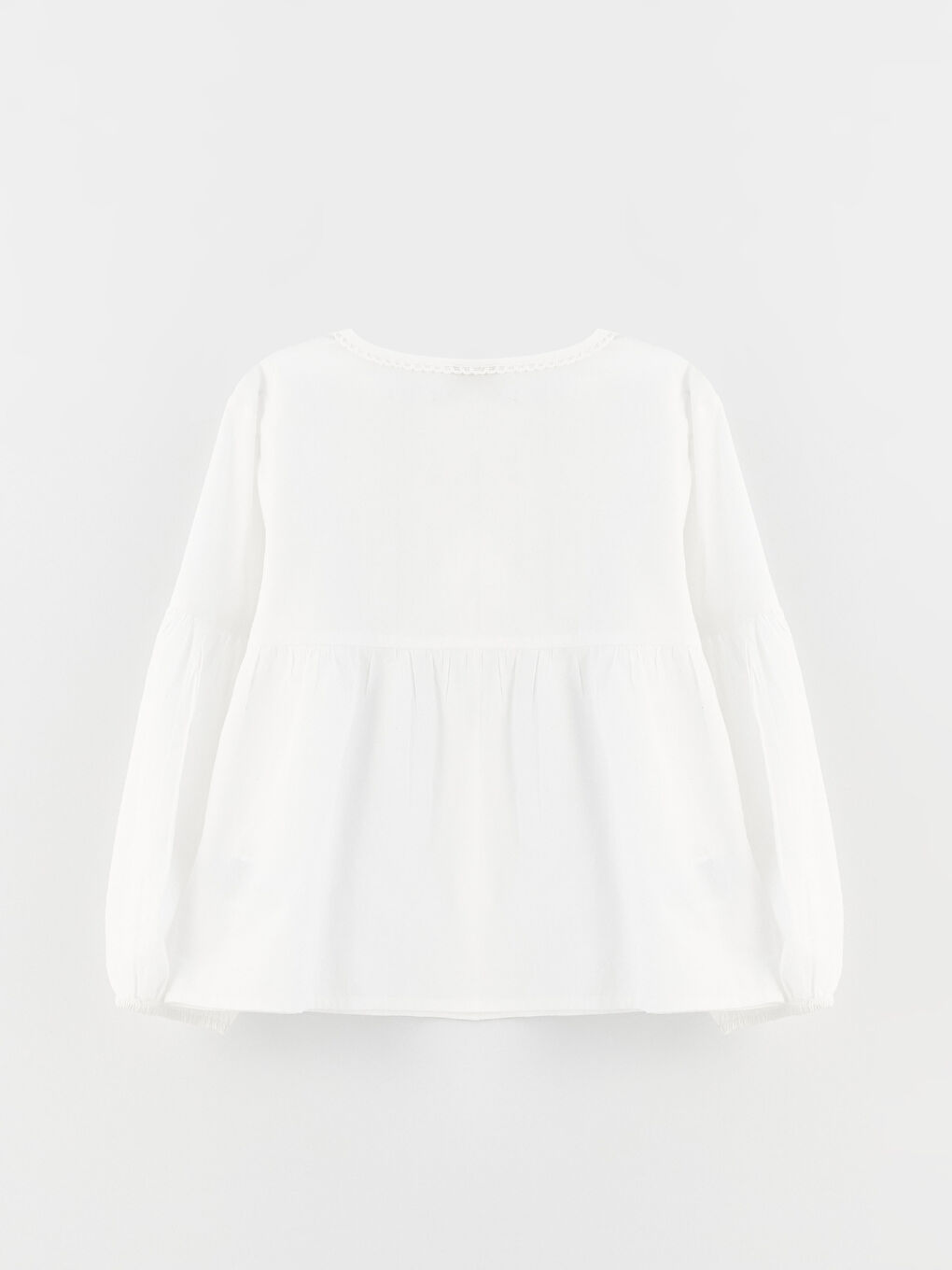 LCW Kids Crew Neck Basic Long Sleeve Girls' Blouse -W30688Z4-R9K
