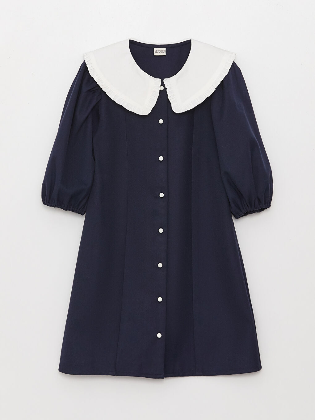 LCW Kids Bebe Yaka Basic Kısa Kollu Kız Çocuk Elbise -W30689Z4-HRC
