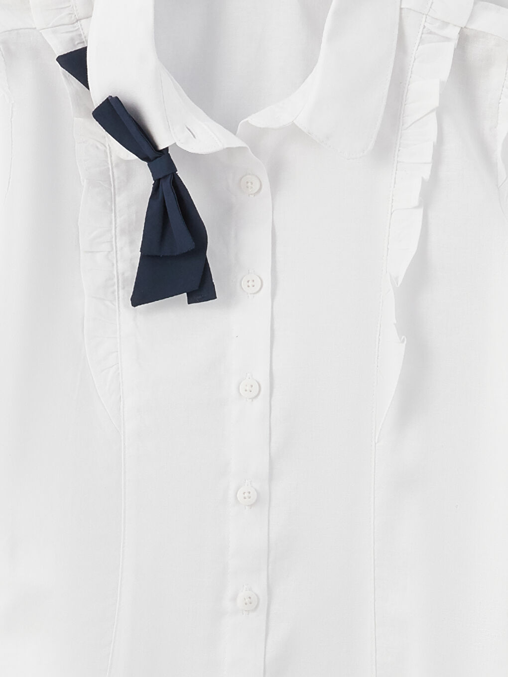 LCW Kids Ruffle Detailed Short Sleeve Girl Shirt and Bow Tie -W30694Z4-R9K