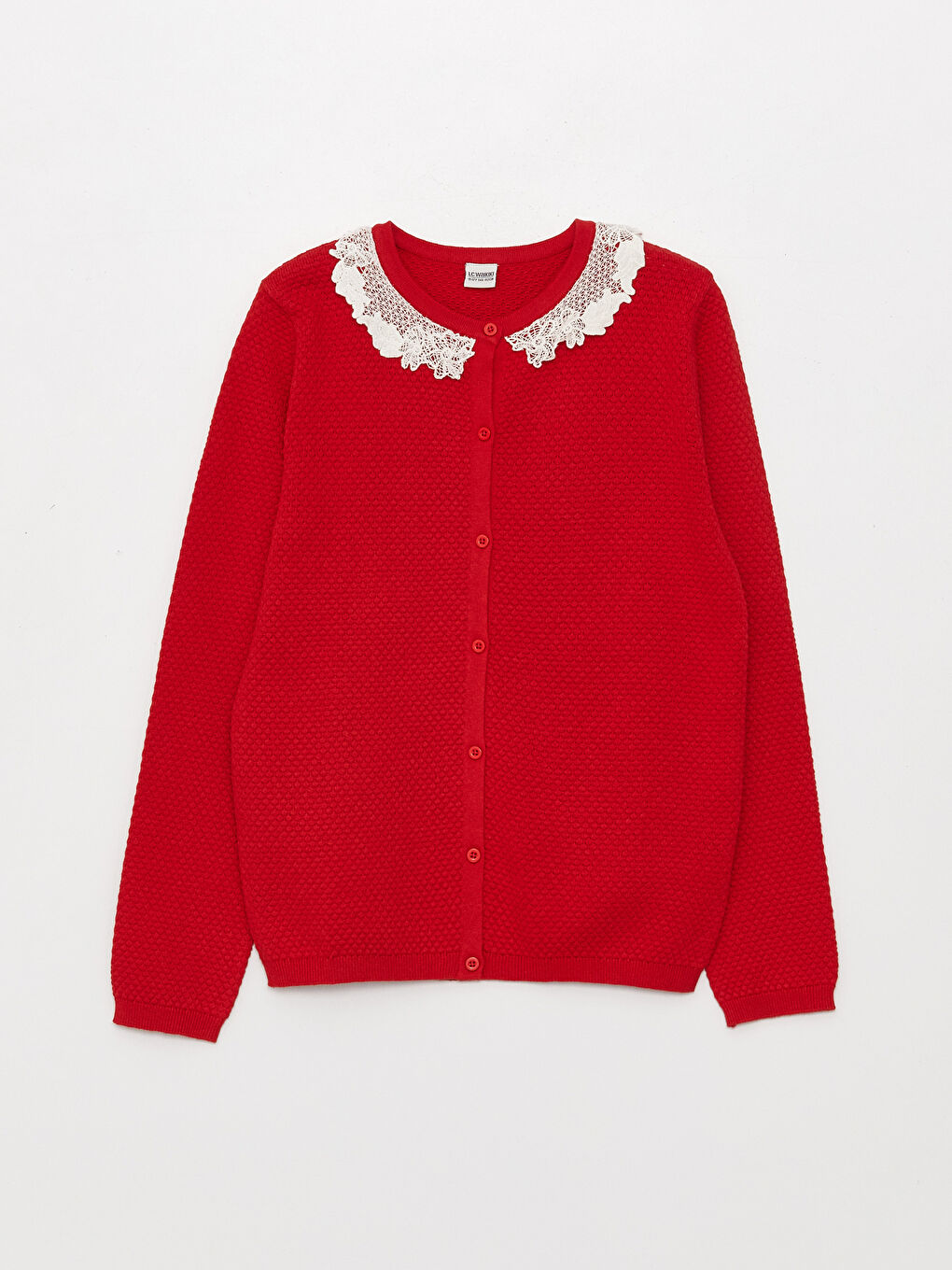 Baby Collar Long Sleeve Girls Knitwear Cardigan