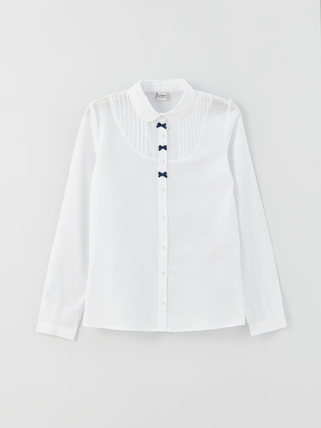 LCW Kids Bow Detail Long-Sleeve Girl's Shirt -W30706Z4-R9K