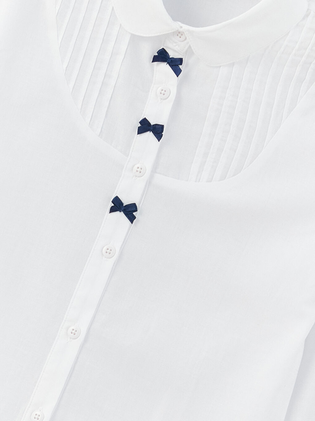 LCW Kids Bow Detail Long-Sleeve Girl's Shirt -W30706Z4-R9K