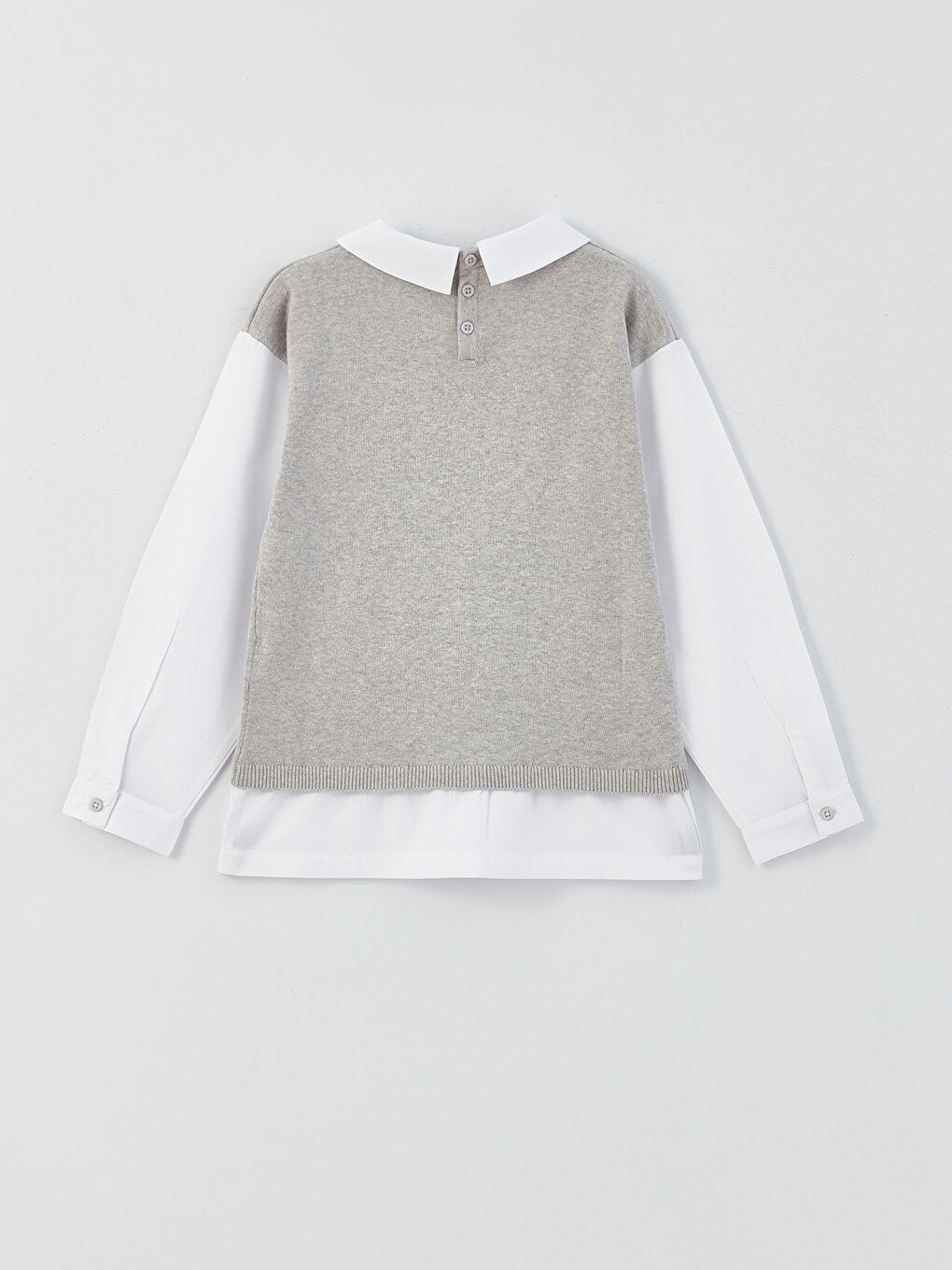 Bebe Yaka Uzun Kollu Kız Çocuk Kazak-1