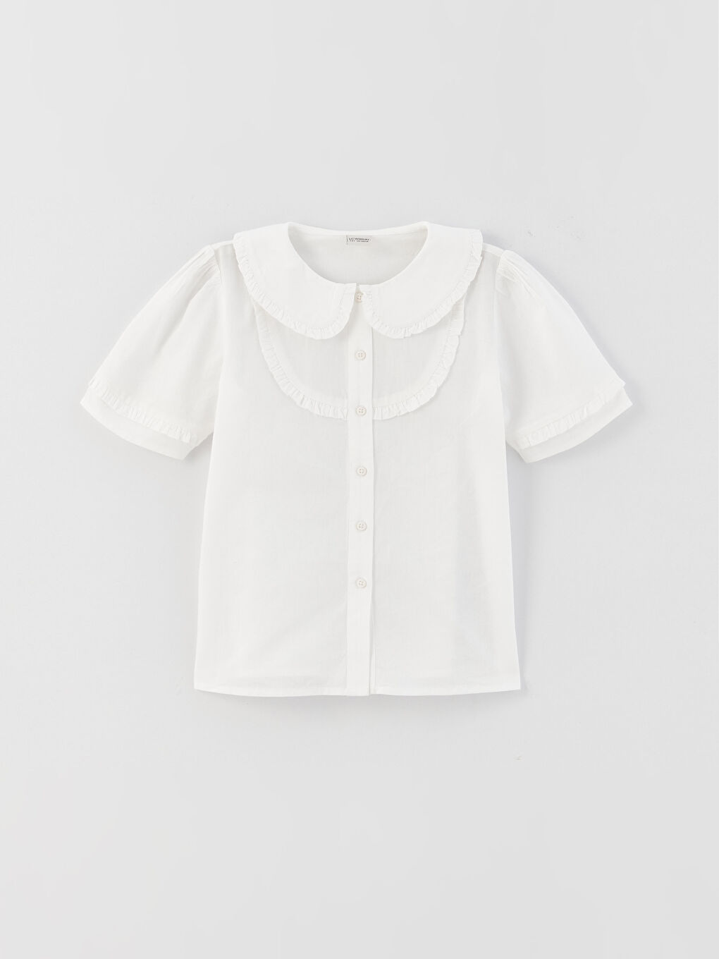 LCW Kids Baby Collar Basic Short Sleeve Girl Shirt -W30728Z4-R9K
