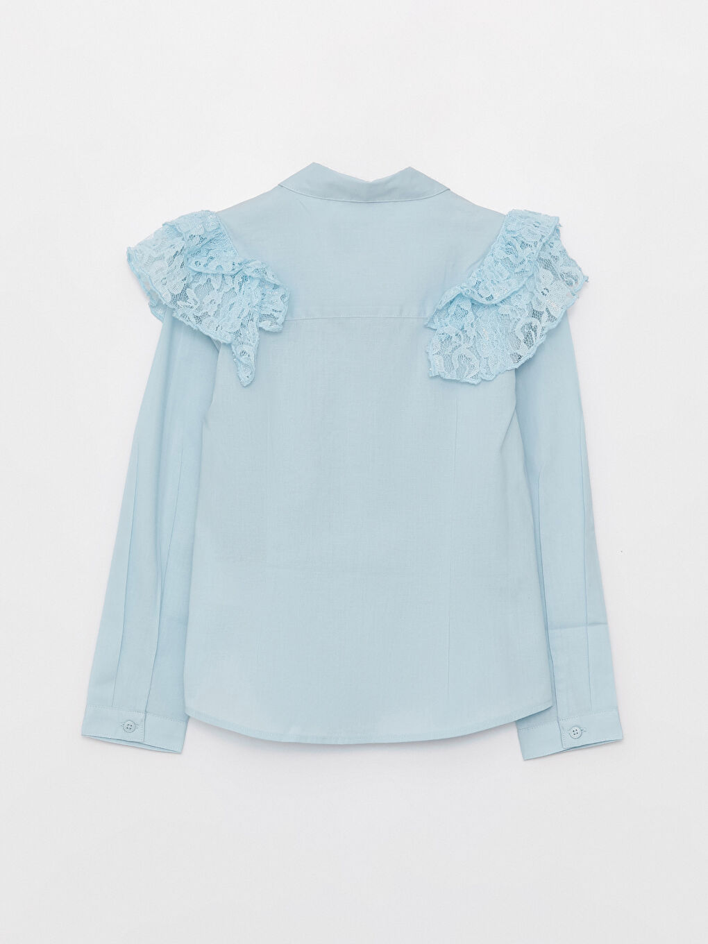 Ruffle Detailed Long Sleeve Girl Shirt-1