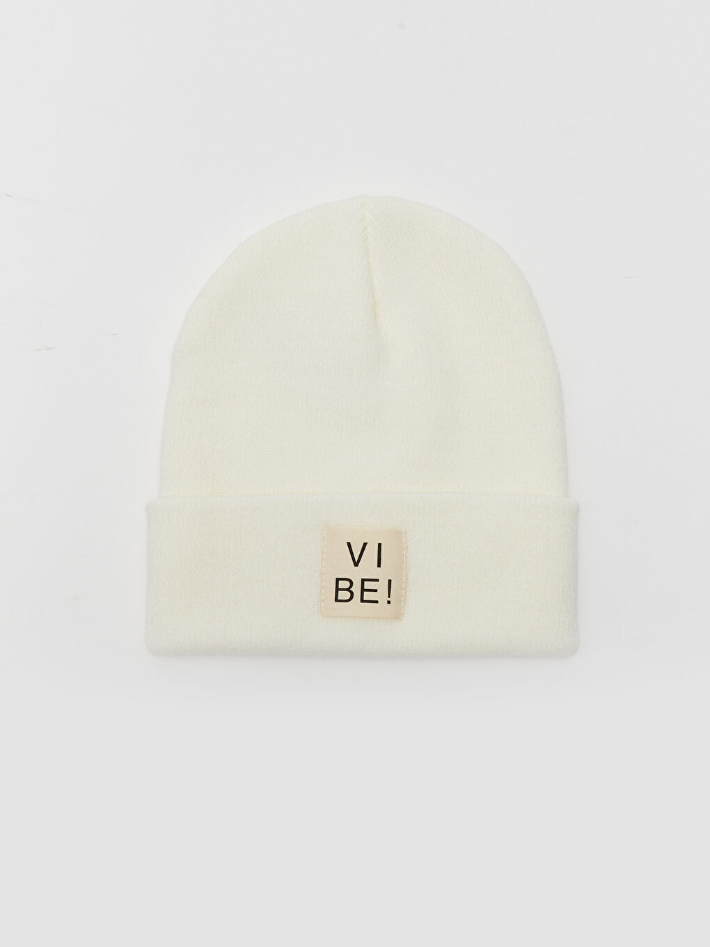 Tag Detailed Women's Tricot Beanie-2