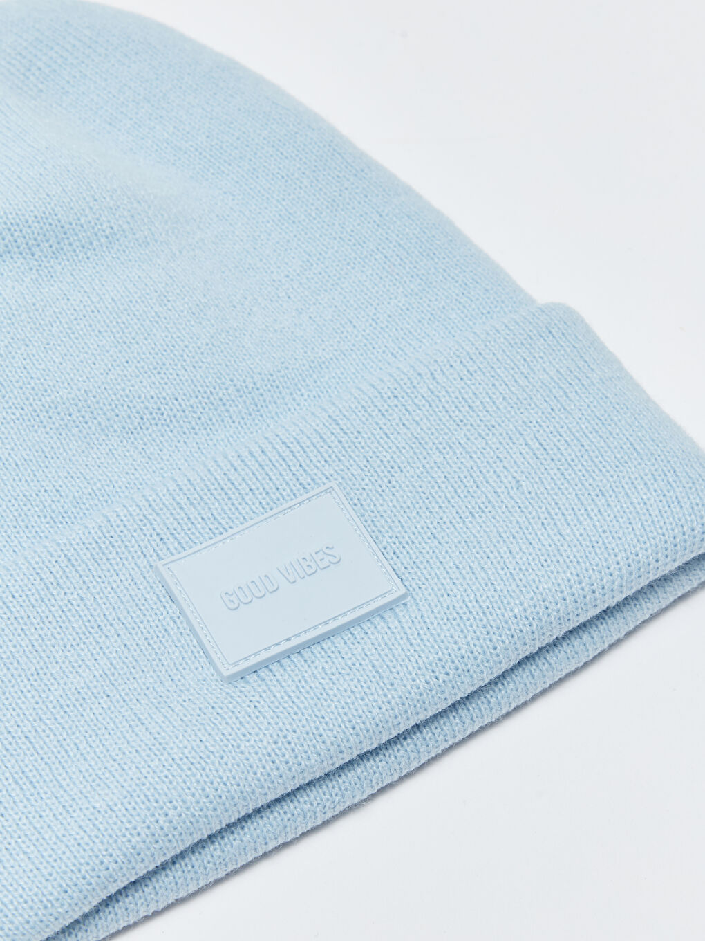 Tag Detailed Women's Tricot Beanie-5
