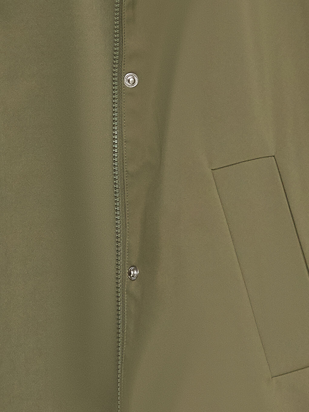 Haki Kapüşonlu Düz Oversize Kadın Yağmurluk-8