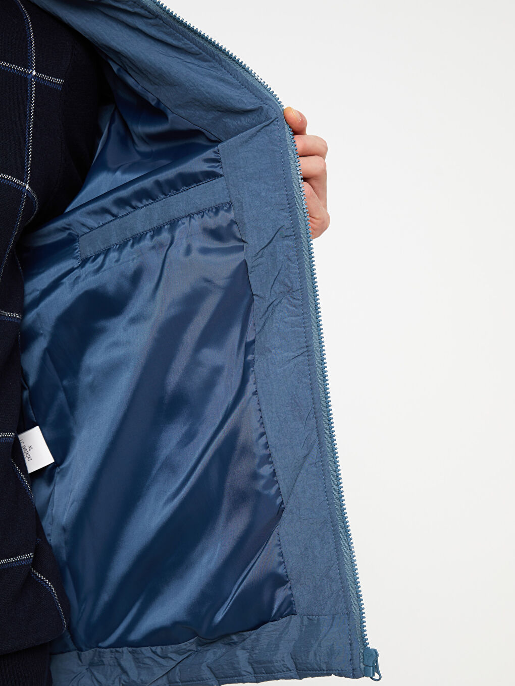 Petrol Slim Fit Dik Yaka Erkek Şişme Mont-3