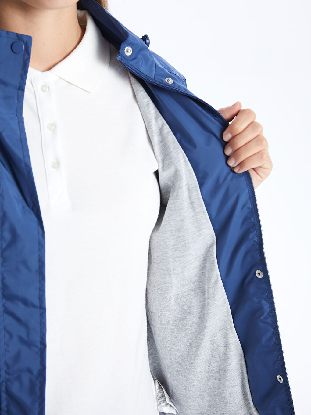 Women's Hooded Plain Raincoat-4