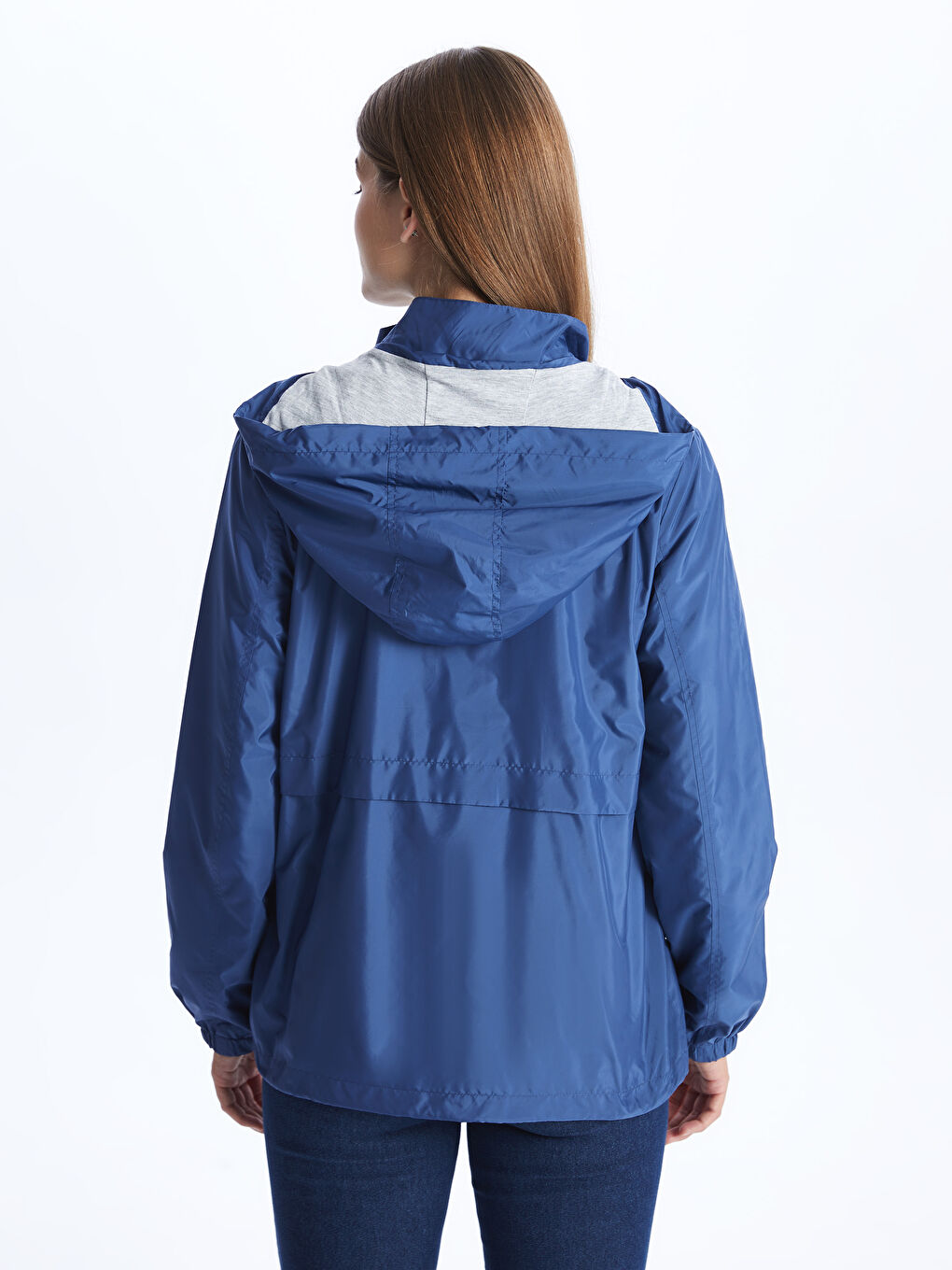Women's Hooded Plain Raincoat-5
