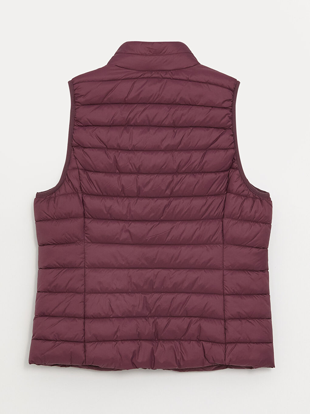 Women's Funnel Neck Plain Puffer Gilet-7