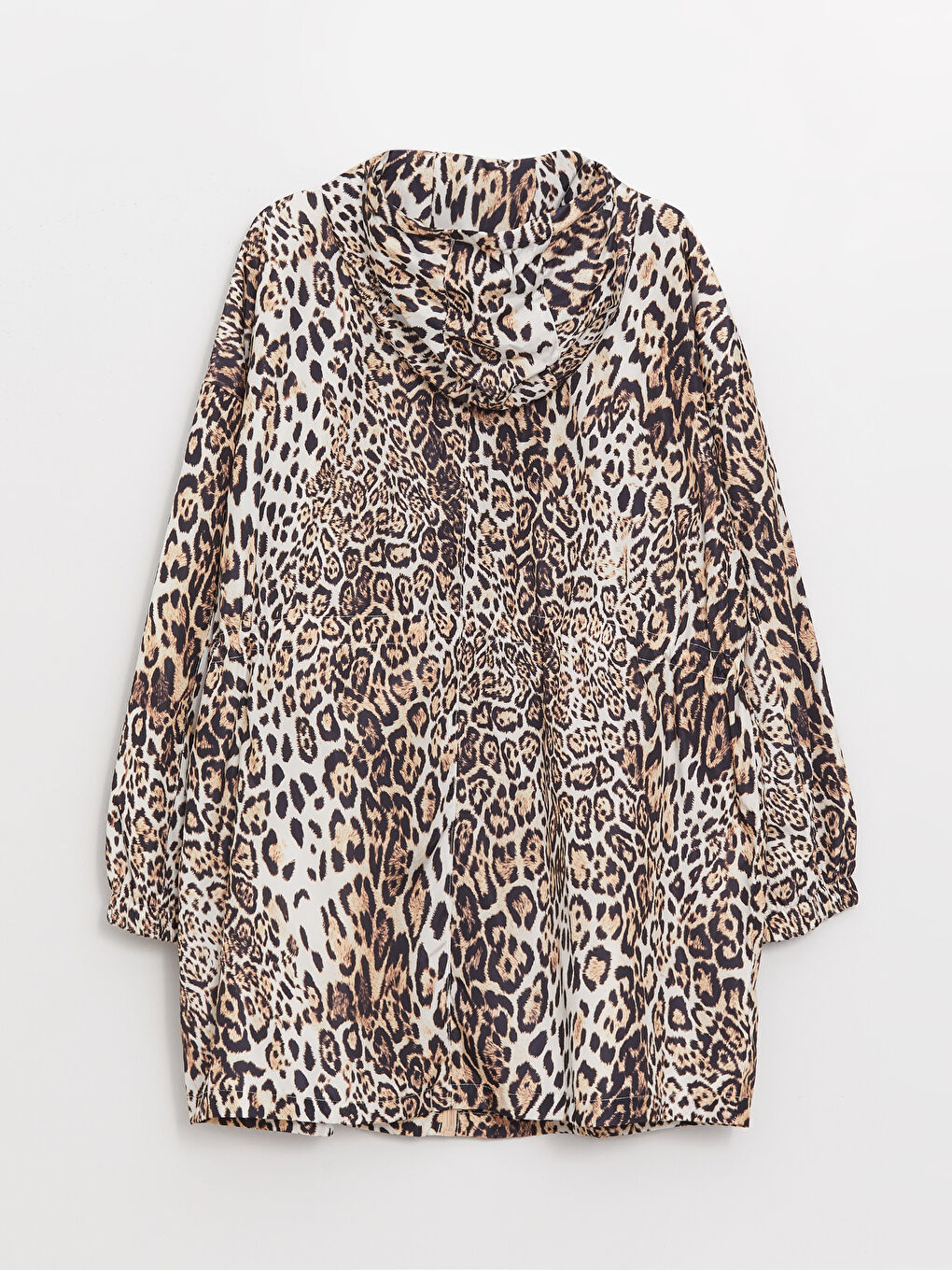 معطف المطار نساء أوفرسايز مطبوع بقلنسوة-6