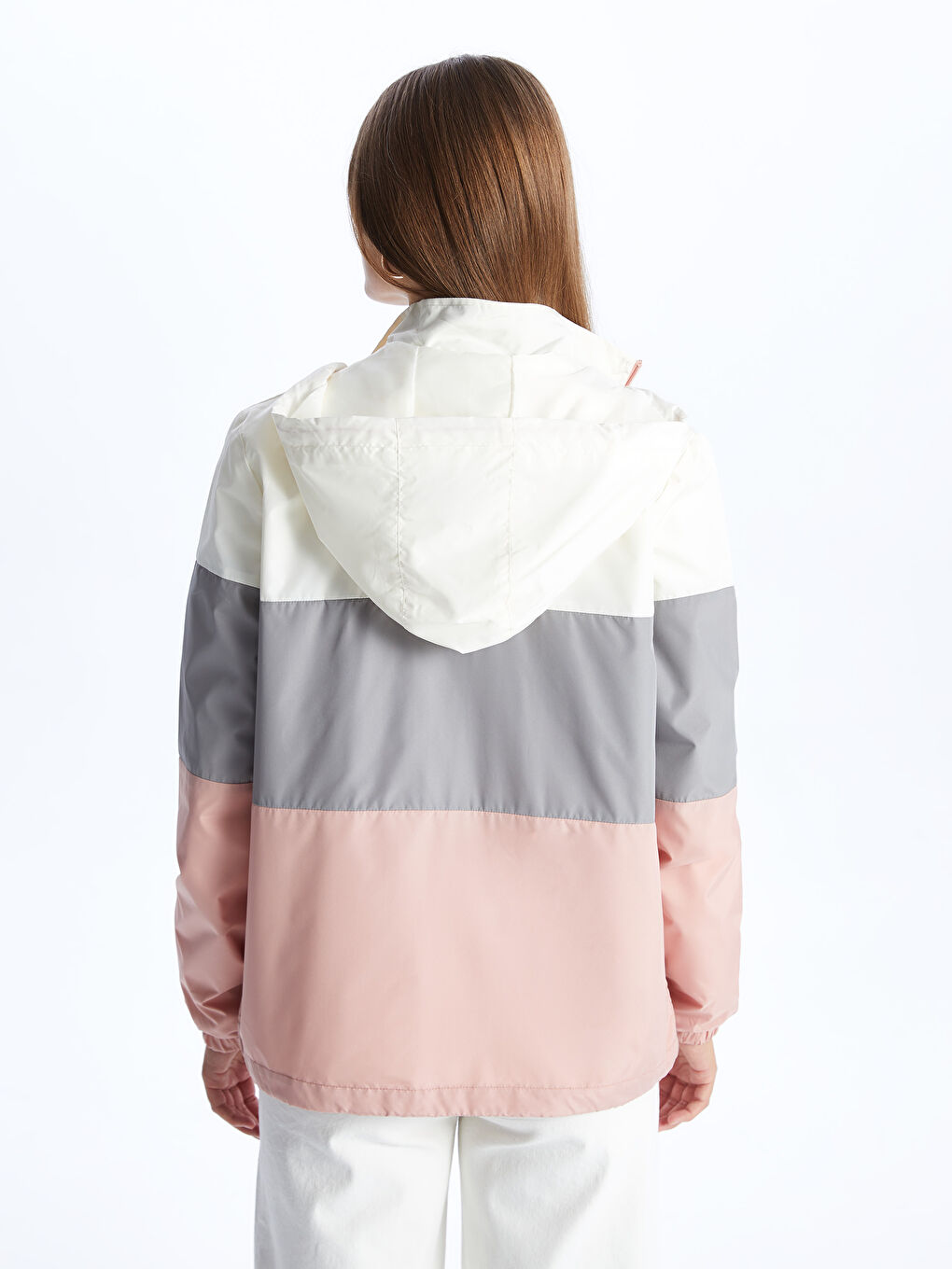 Kišni mantil sa kapuljačom u blok bojama za žene-5