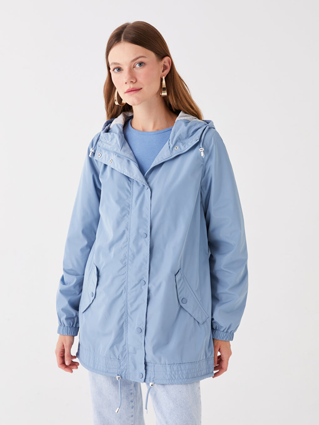Women's Hooded Plain Raincoat