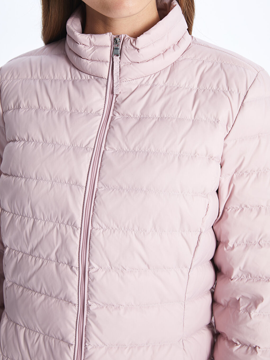 Geacă Matlasată cu Guler Tip Pâlnie pentru Femei-3