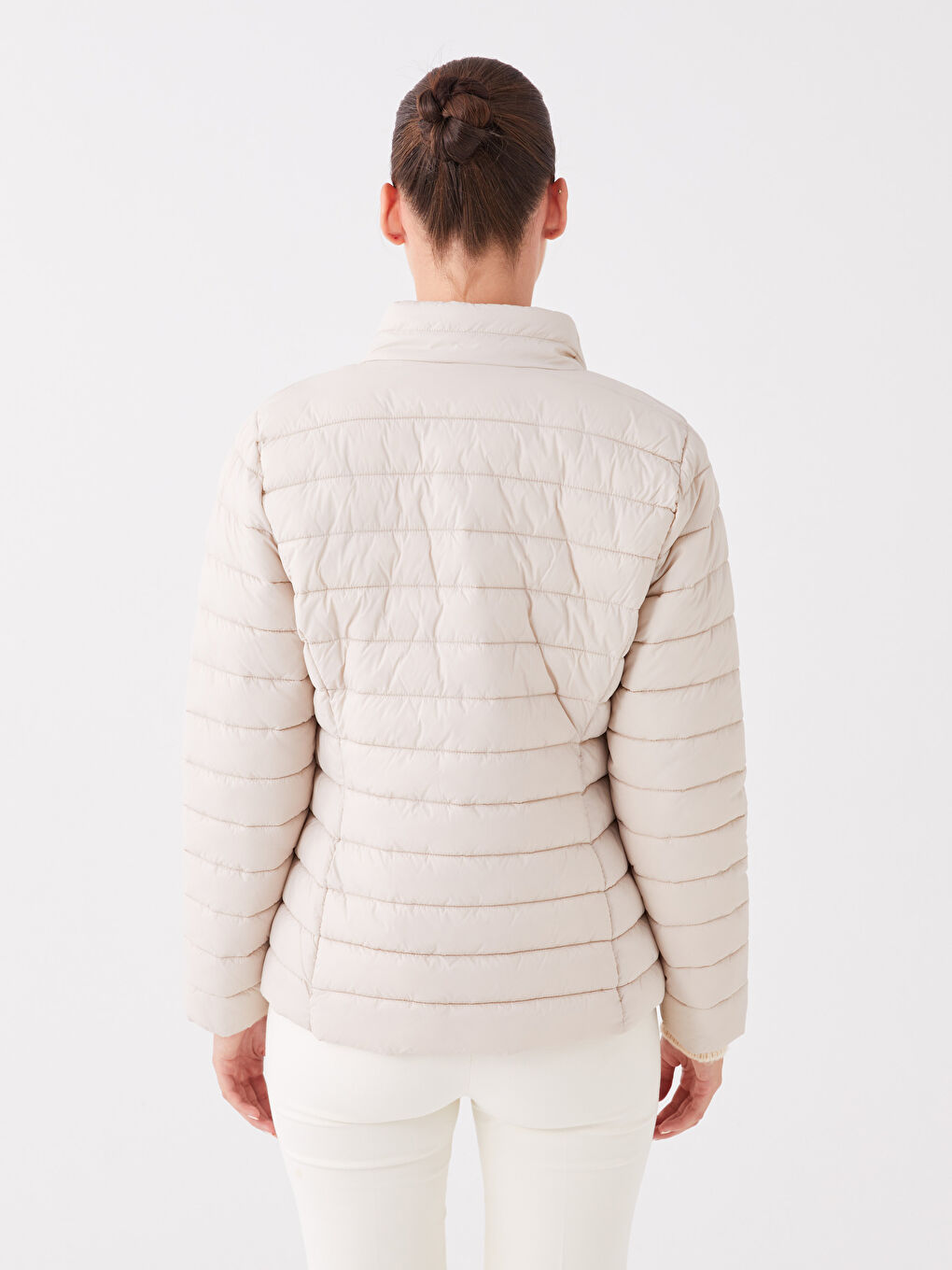 Funnel Neck Women's Puffer Coat-4