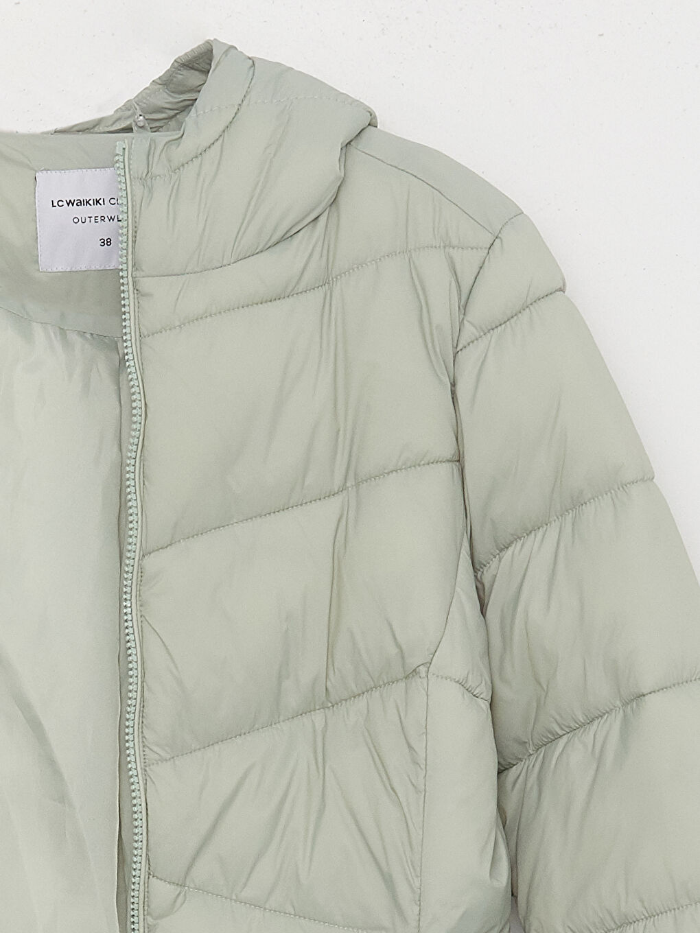 Women's Hooded Plain Puffer Coat-8