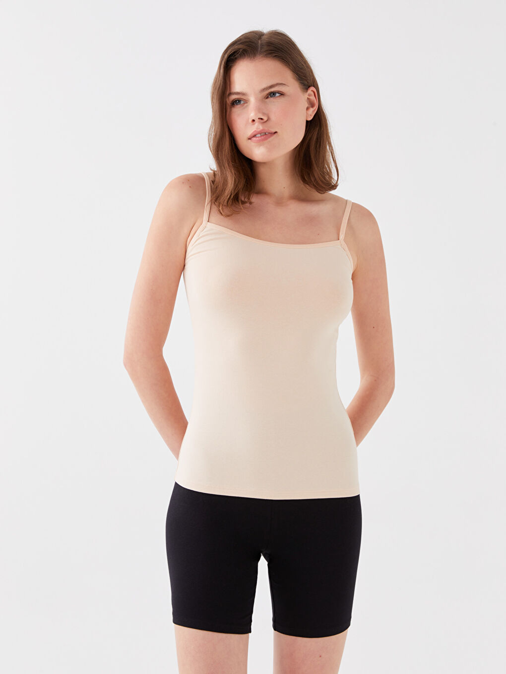 LCW DREAM Women's U Neck Plain Tank Top -W30836Z8-D0P