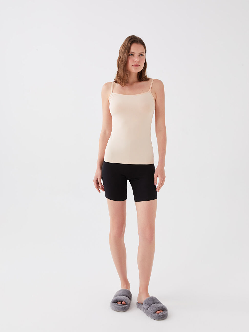 LCW DREAM Women's U Neck Plain Tank Top -W30836Z8-D0P