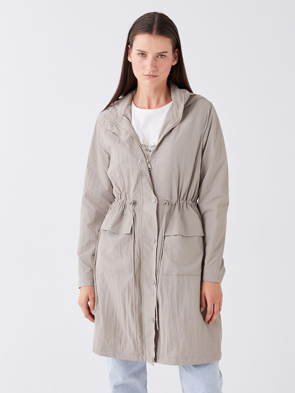 Women's Hooded Plain Raincoat