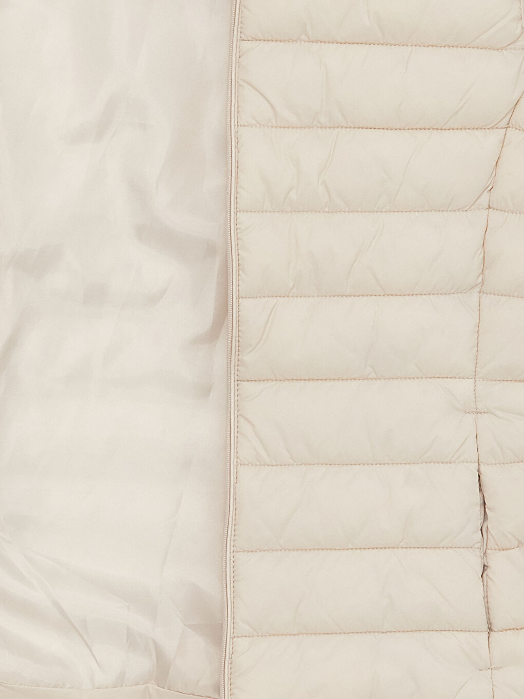 Bej Kadın Dik Yaka Düz Şişme Yelek-8