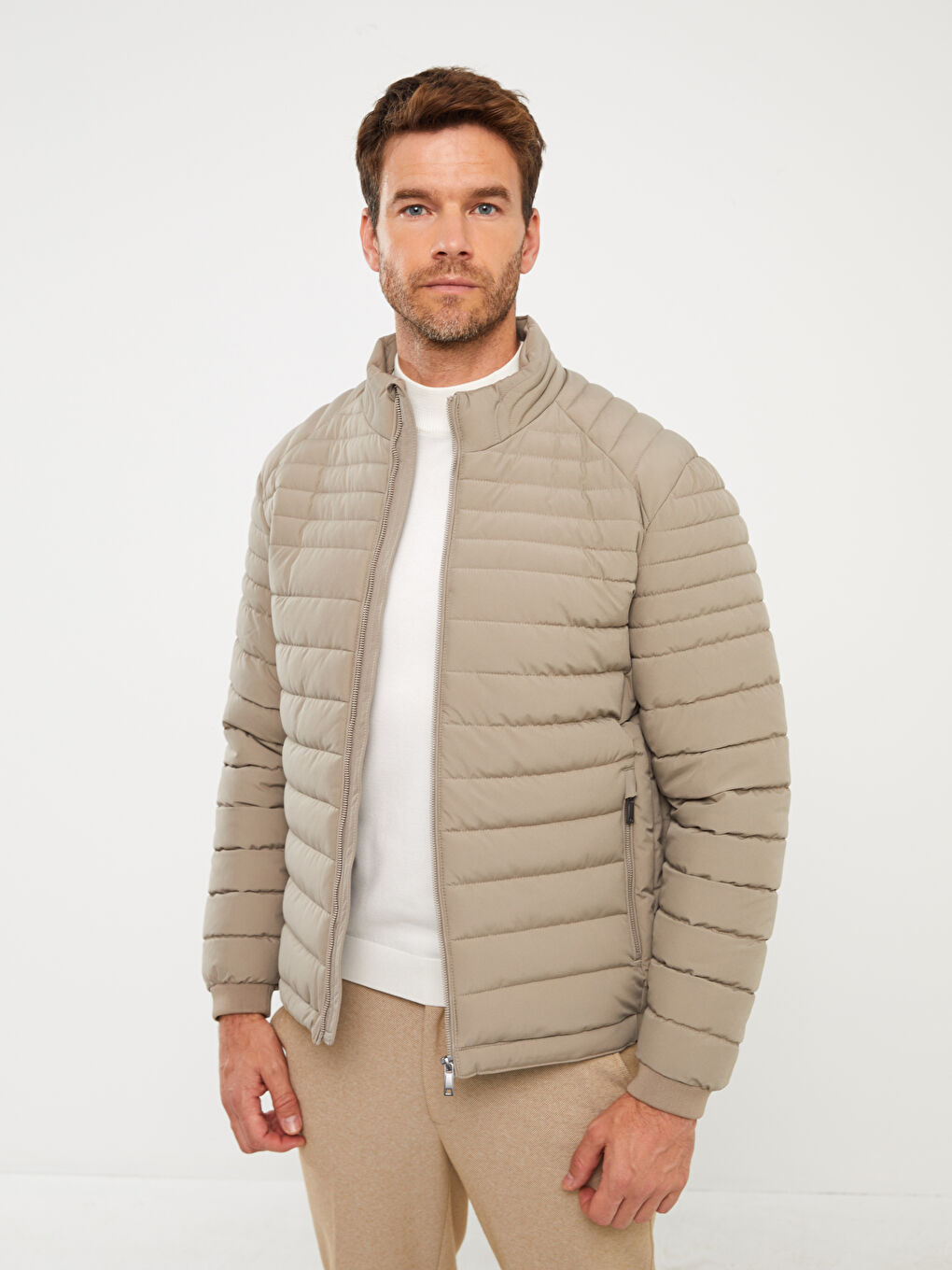 Standard Fit Funnel Neck Men's Puffer Coat