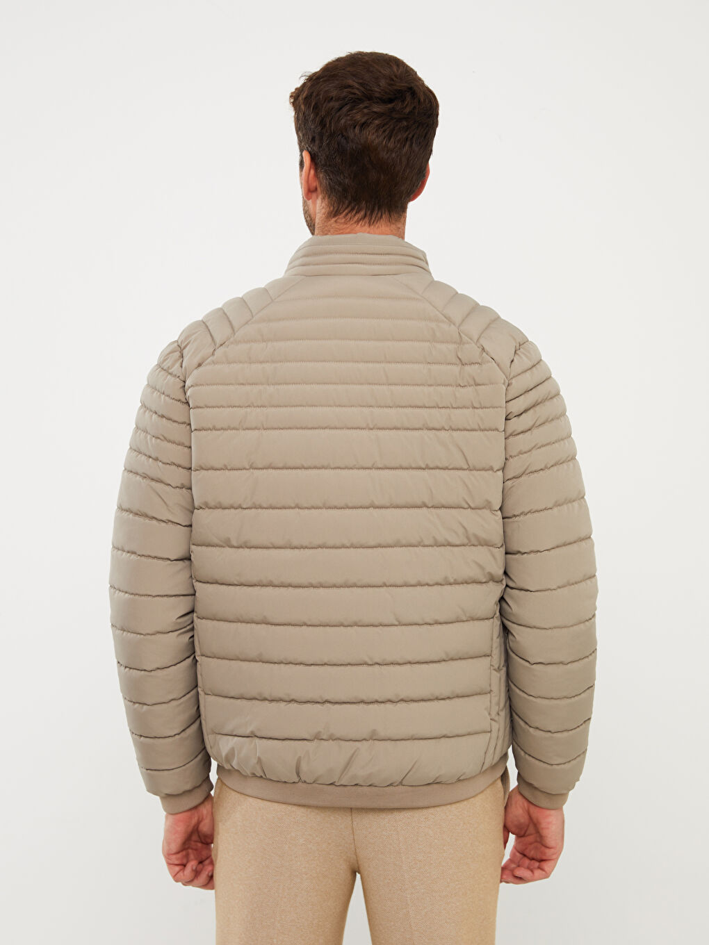 Standard Fit Funnel Neck Men's Puffer Coat-5
