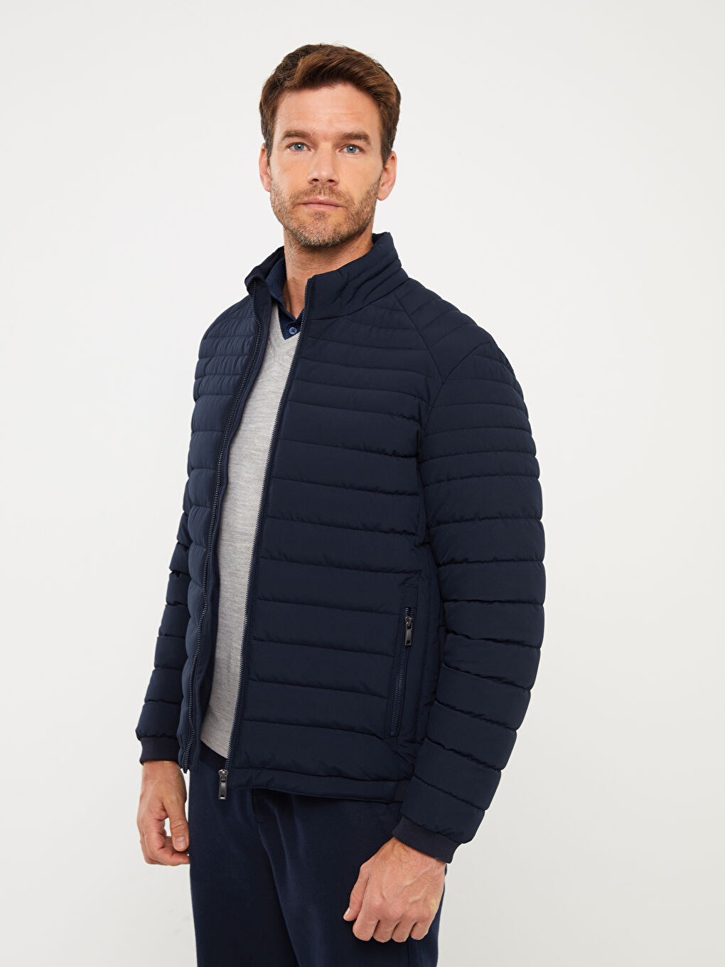 Standard Fit Funnel Neck Men's Puffer Coat-1