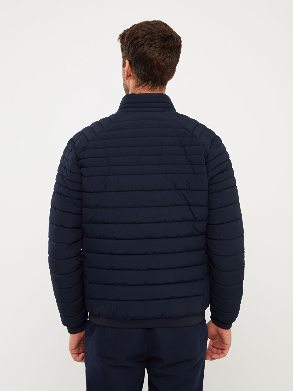 Standard Fit Funnel Neck Men's Puffer Coat-5