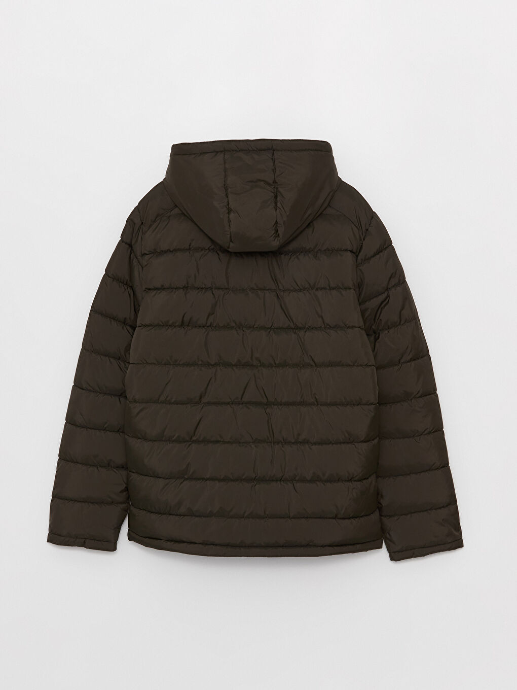 Haki Standart Kalıp Kapüşonlu Erkek Şişme Mont-8