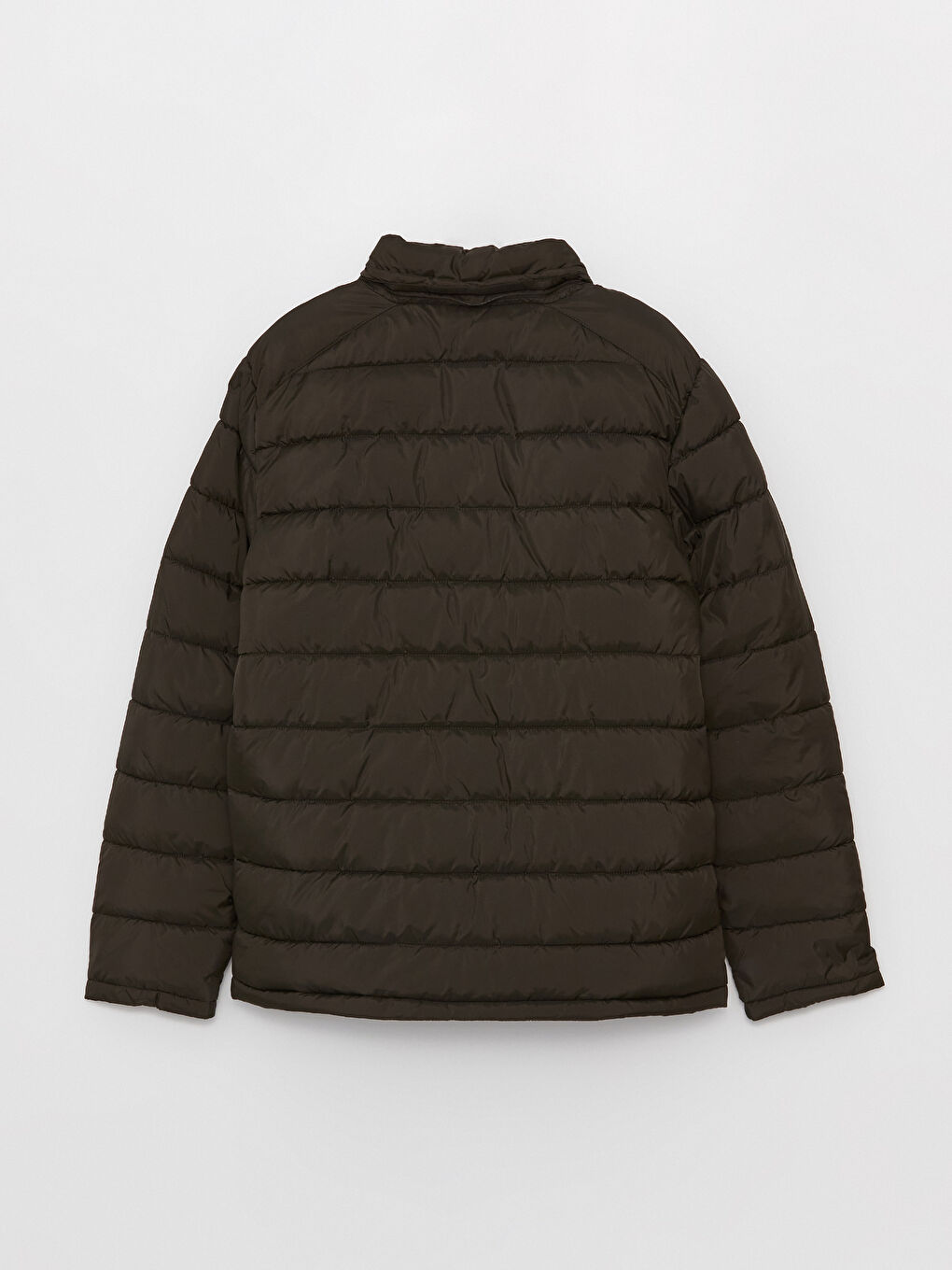 Haki Standart Kalıp Kapüşonlu Erkek Şişme Mont-9