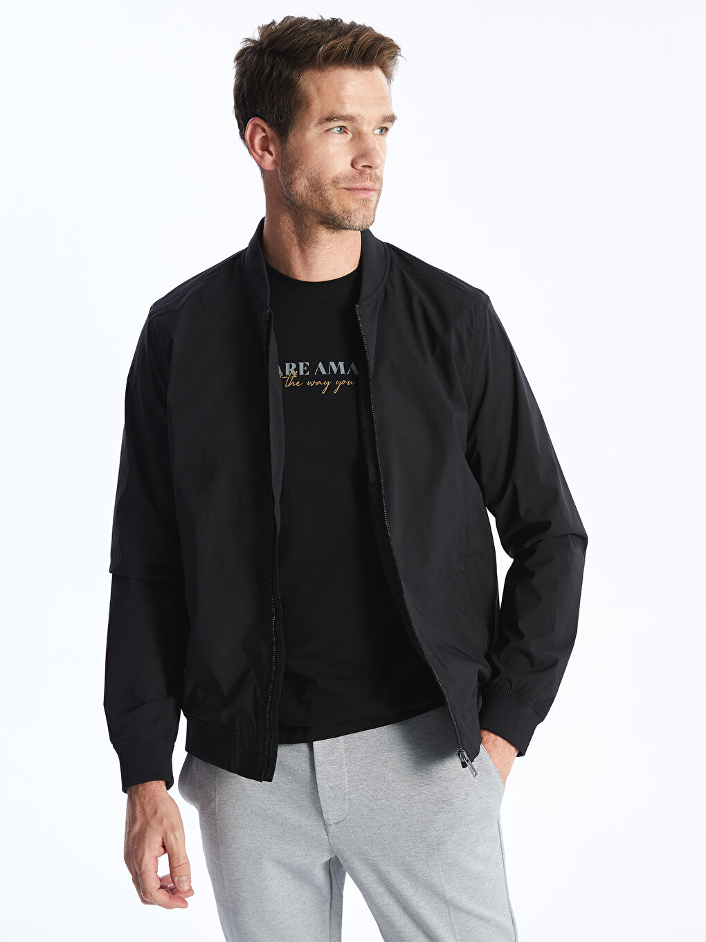 LCWAIKIKI Classic Blouson aviateur à col universitaire pour Hommes, coupe standard -W30904Z8-CVL