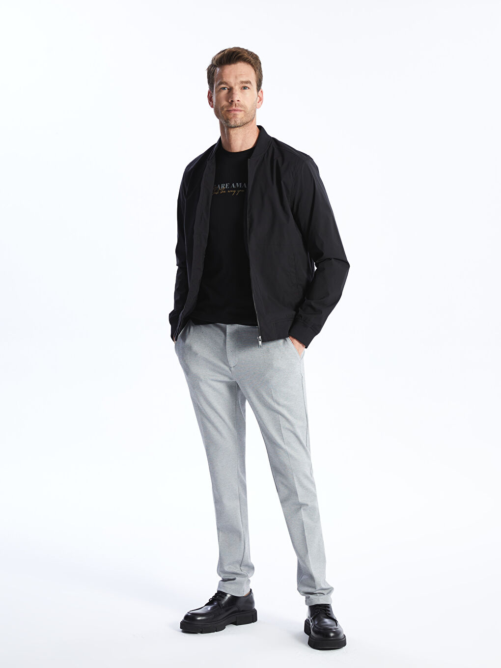 LCWAIKIKI Classic Blouson aviateur à col universitaire pour Hommes, coupe standard -W30904Z8-CVL