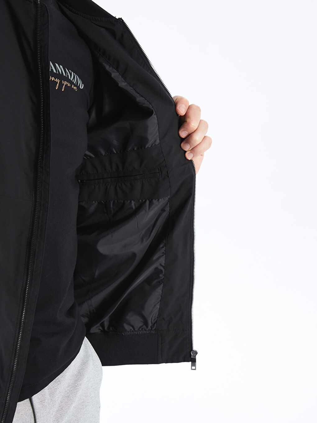 LCWAIKIKI Classic Blouson aviateur à col universitaire pour Hommes, coupe standard -W30904Z8-CVL