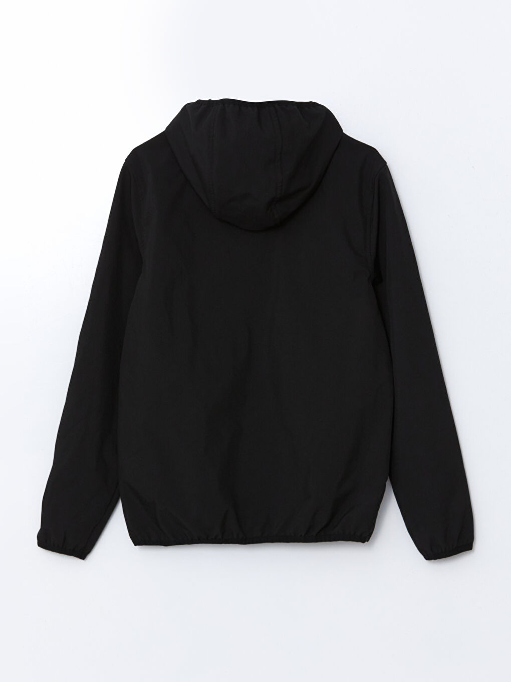 Siyah Standart Kalıp Kapüşonlu Erkek Mont-1